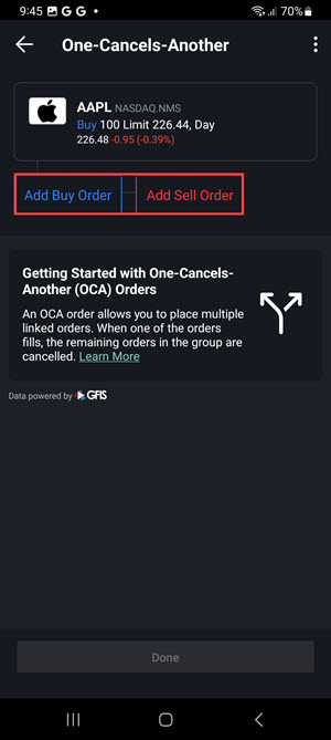 The one cancels another add order Android phone. 